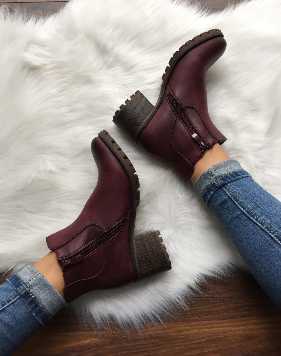 Chelsea boots bordeaux à élastiques rayés