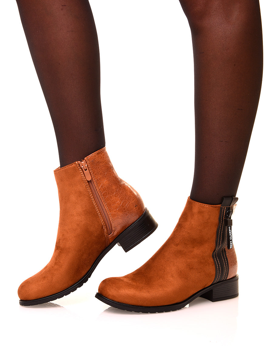 Chelsea boots camel bi matière