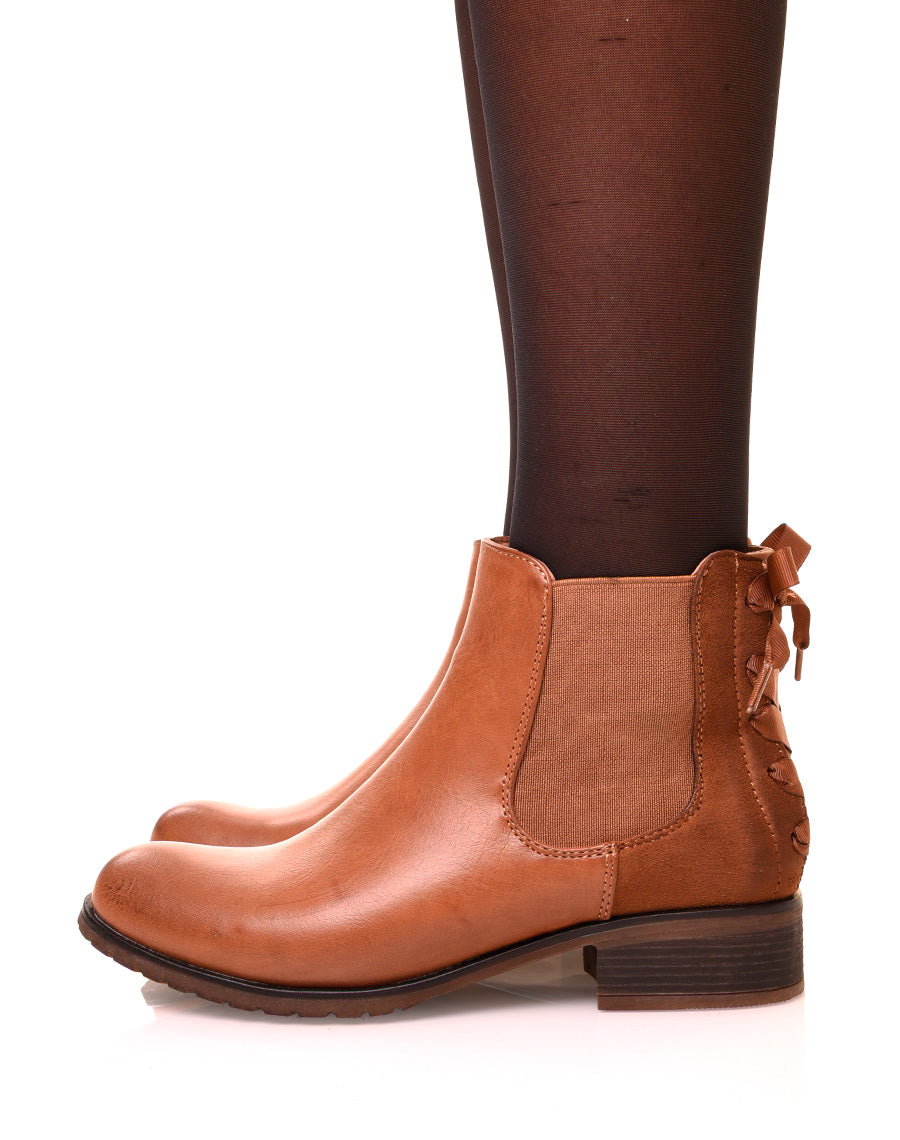 Chelsea boots camel à noeuds