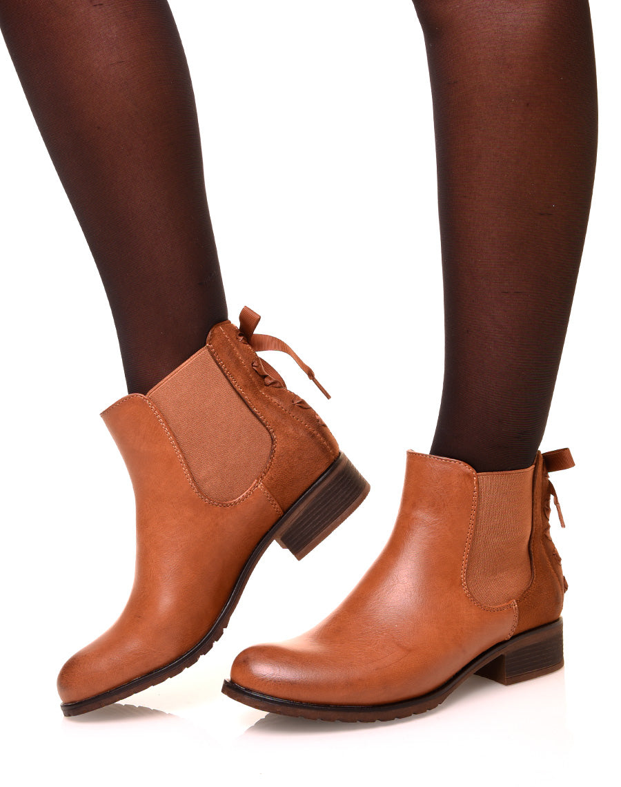Chelsea boots camel à noeuds