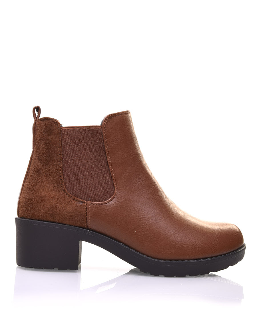 Chelsea boots camel semelles épaisses
