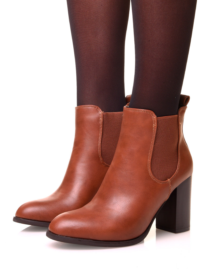 Chelsea Boots camel à talon