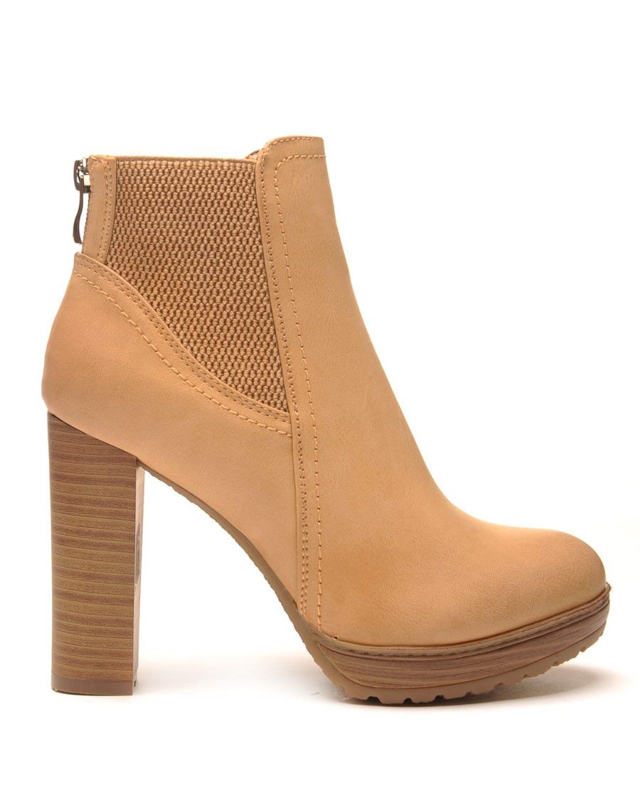 Chelsea boots camel à talons