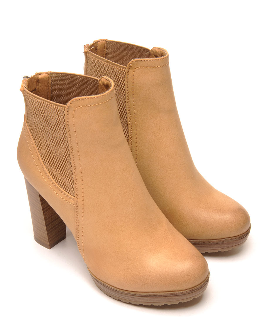 Chelsea boots camel à talons