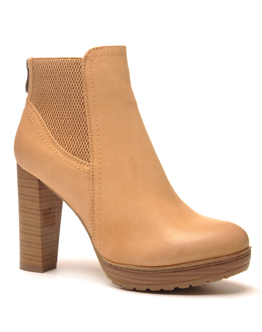 Chelsea boots camel à talons