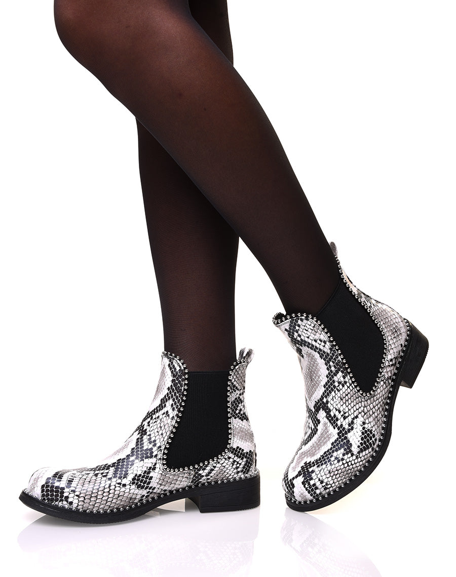 Chelsea boots effet peau de serpent