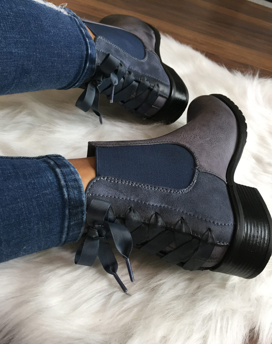 Chelsea boots grises à n?uds