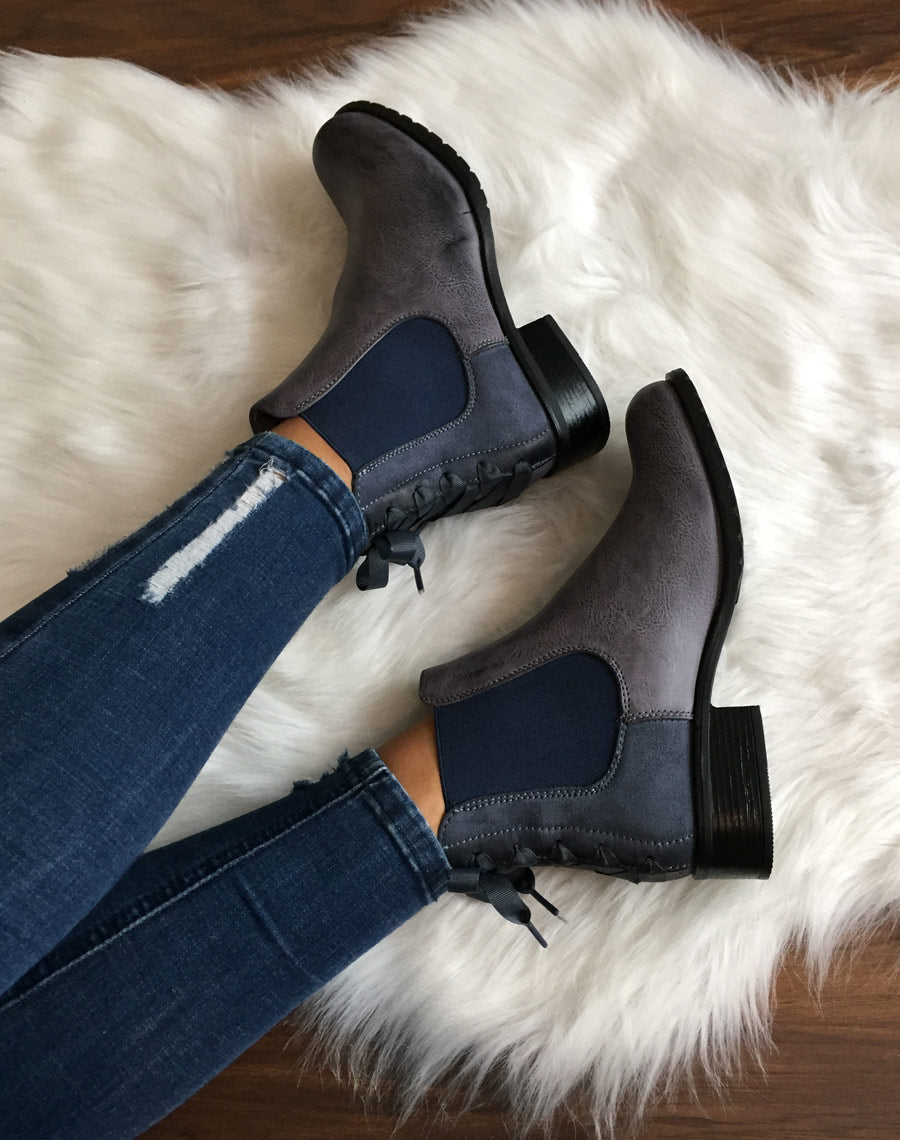 Chelsea boots grises à n?uds