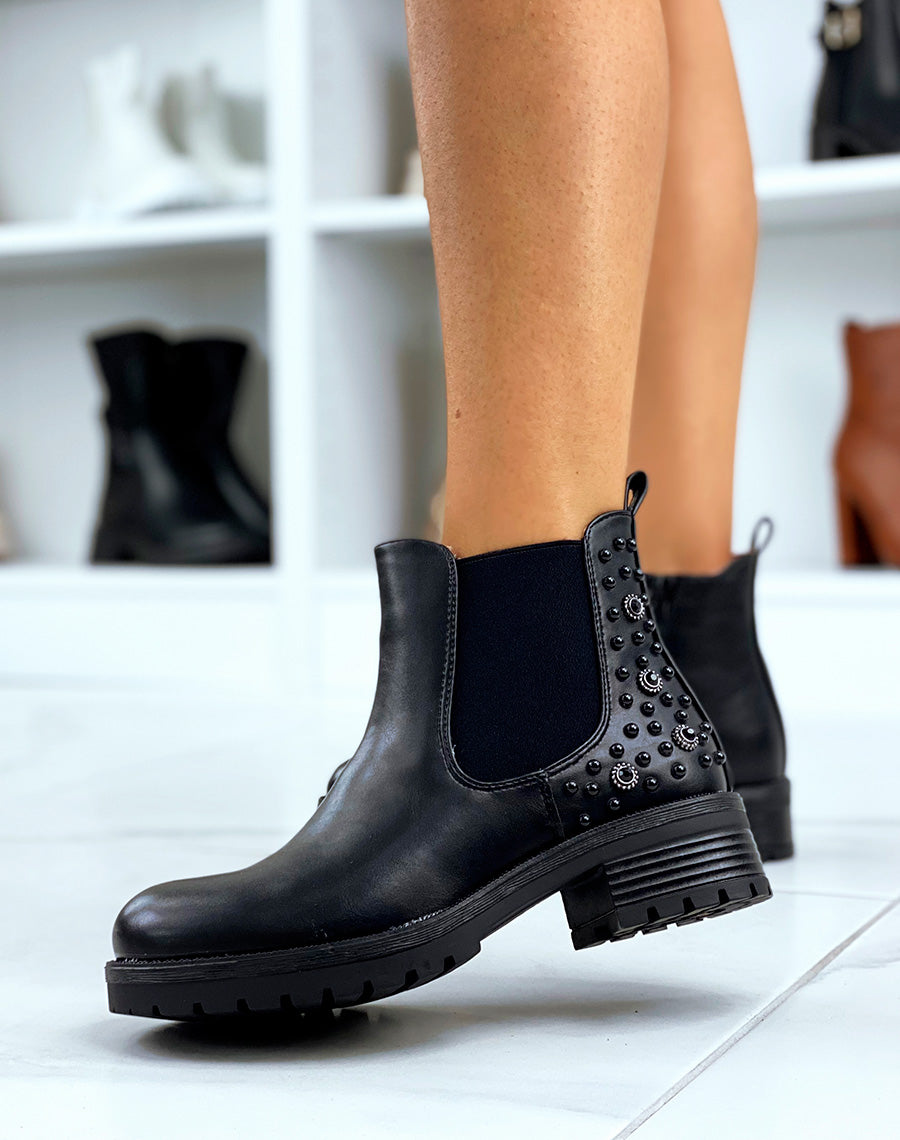 Chelsea boots noire à ornements