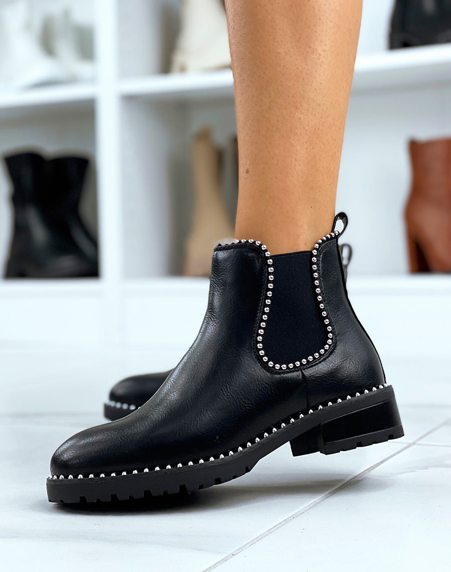 Chelsea boots noires cloutées