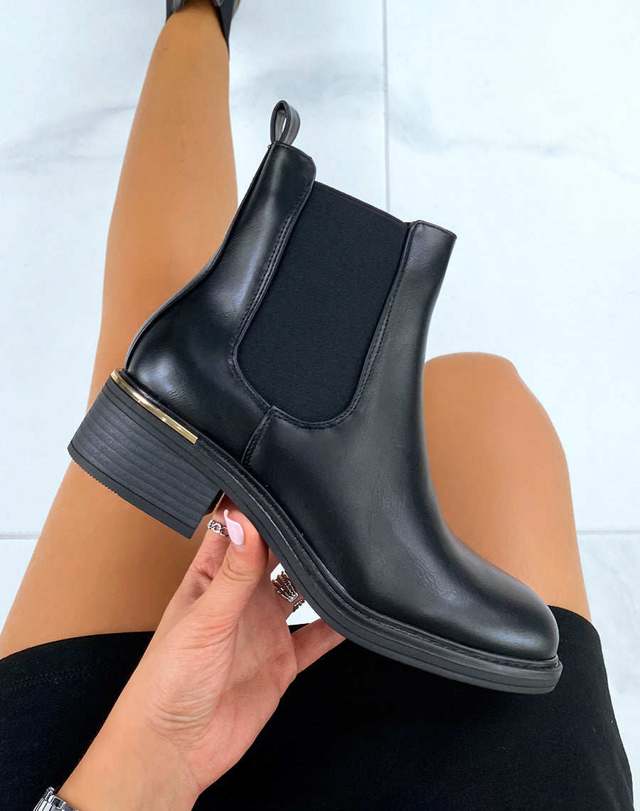 Chelsea boots noires en similicuir