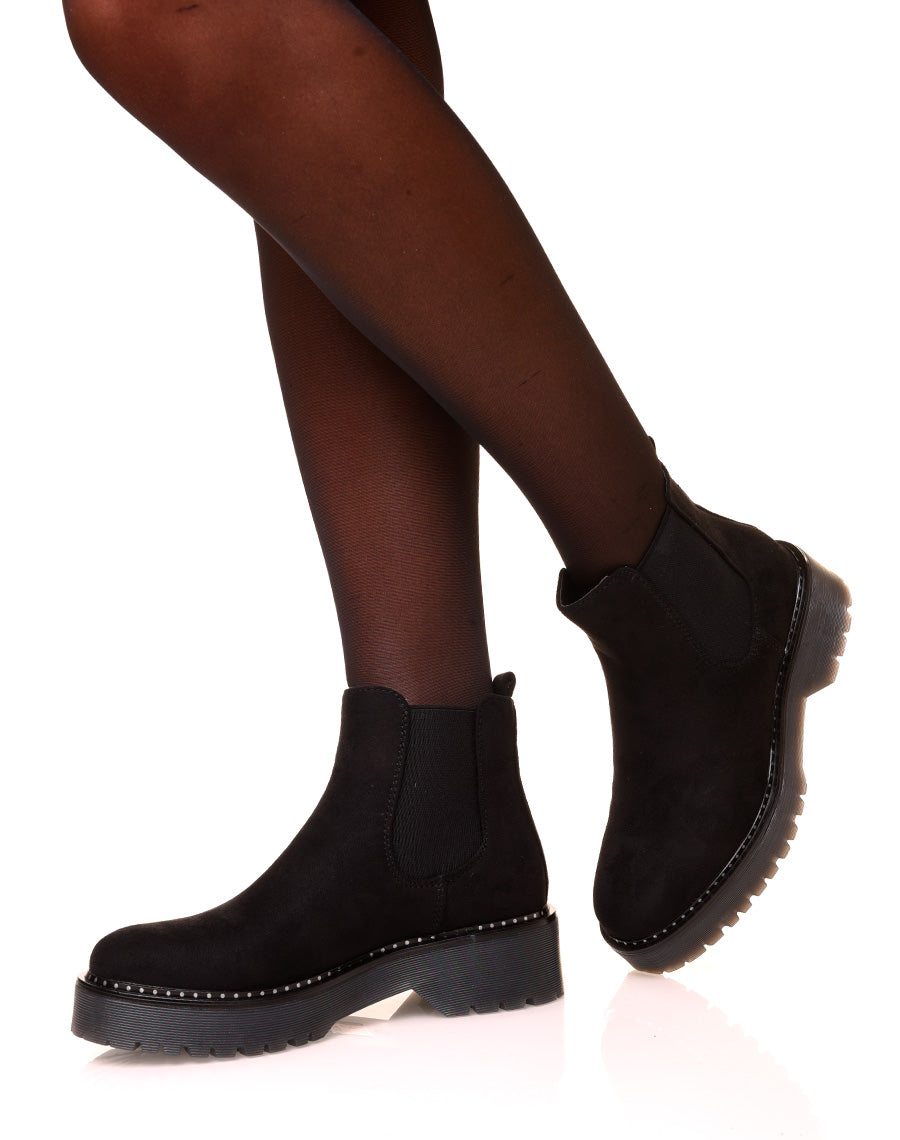 Chelsea boots noires en suédine