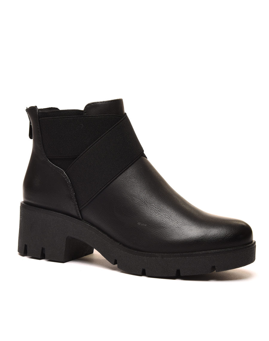 Chelsea boots noires à élastiques croisés