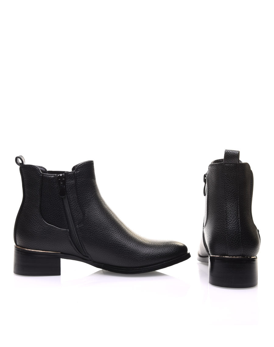Chelsea boots noires à liseré doré