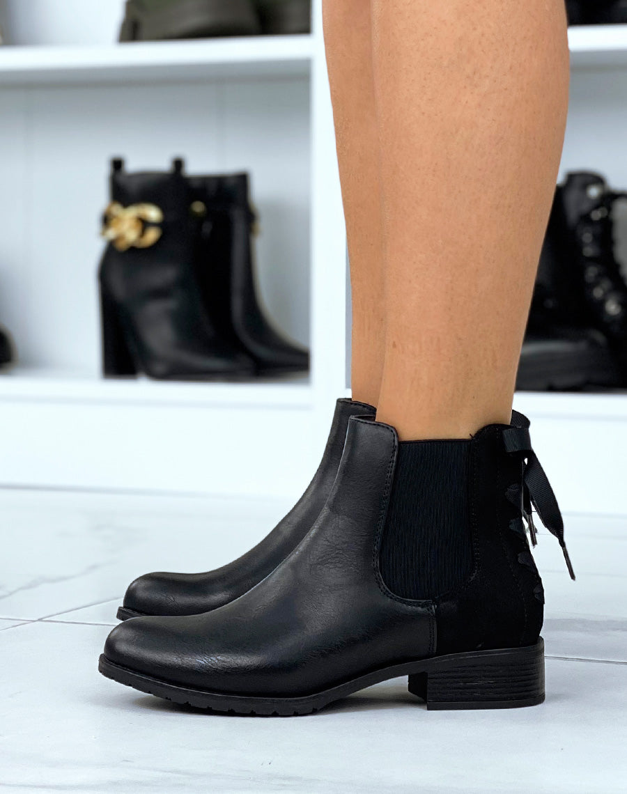 Chelsea boots noires à noeud