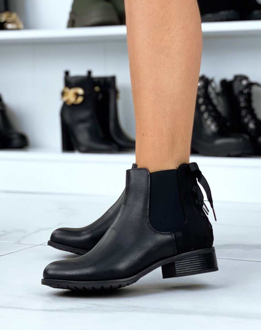 Chelsea boots noires à noeud
