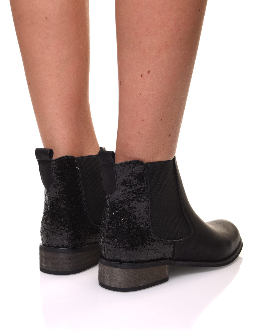 Chelsea boots noires à paillettes