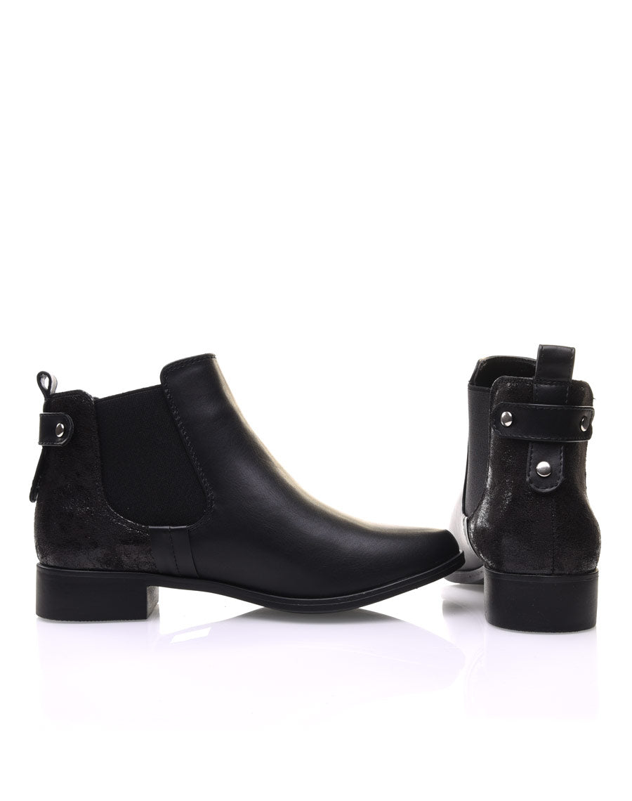 Chelsea boots noirs avec empiècement pailleté