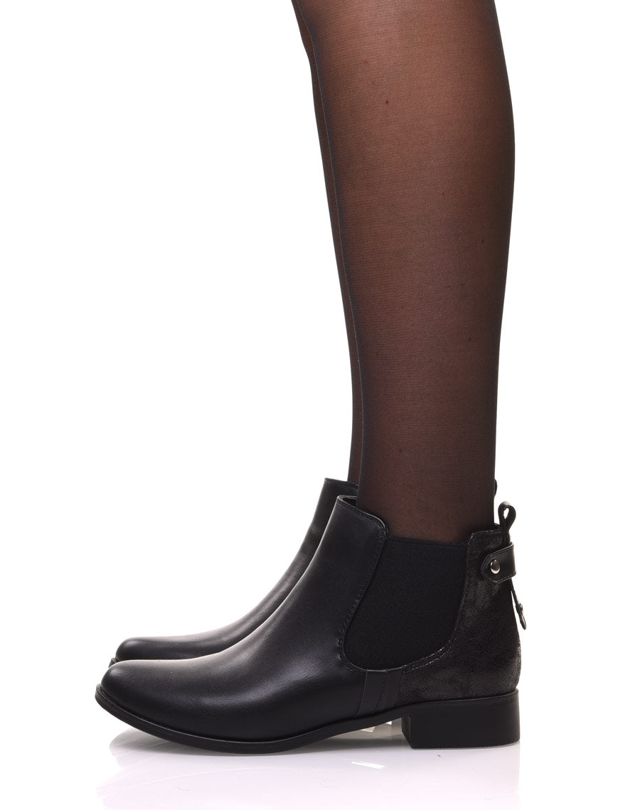 Chelsea boots noirs avec empiècement pailleté