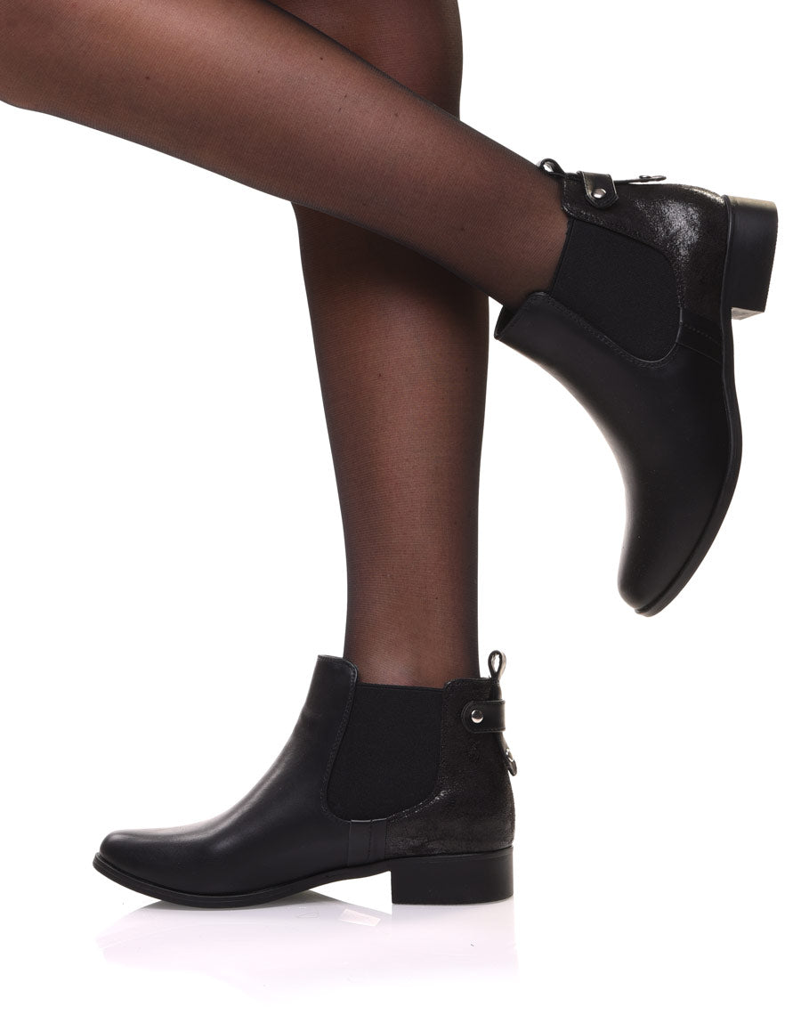 Chelsea boots noirs avec empiècement pailleté