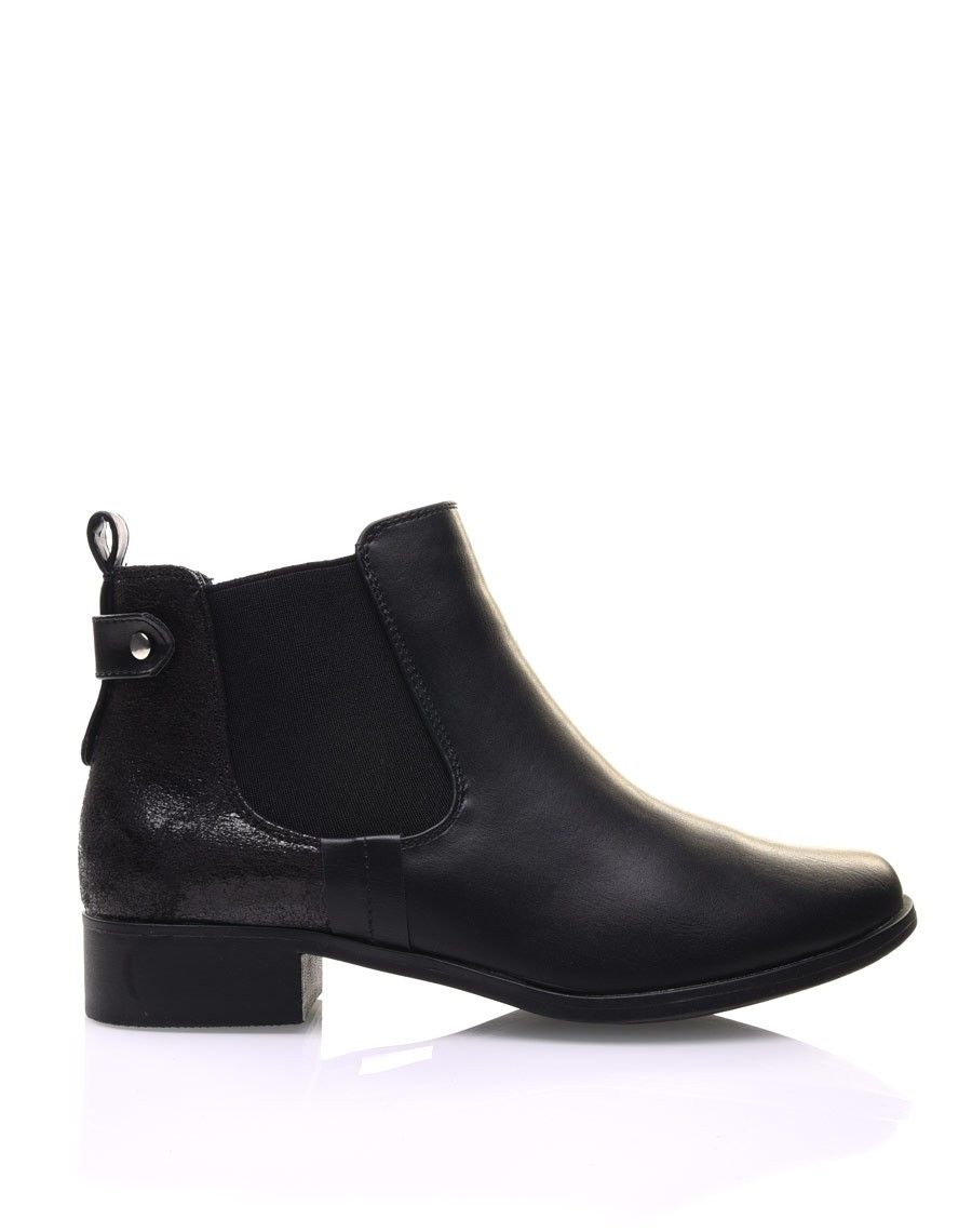 Chelsea boots noirs avec empiècement pailleté