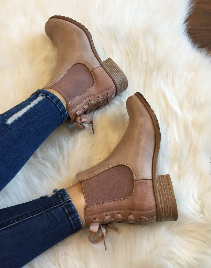 Chelsea Boots roses à nœuds