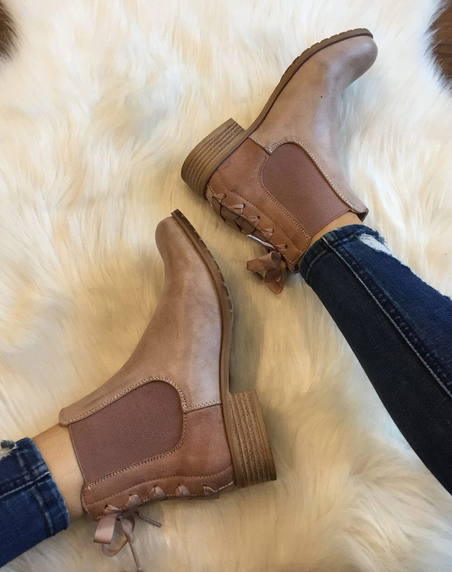 Chelsea Boots roses à nœuds