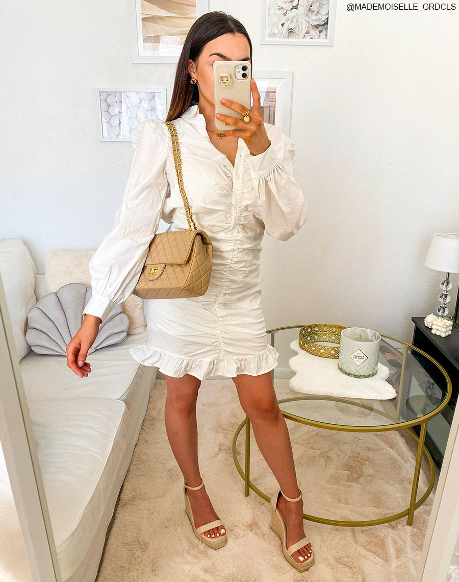 Compensées beige à bout carré et talon haut