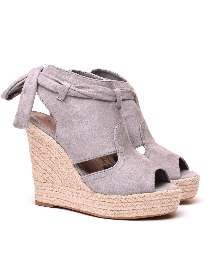 Compensées grises en suédine