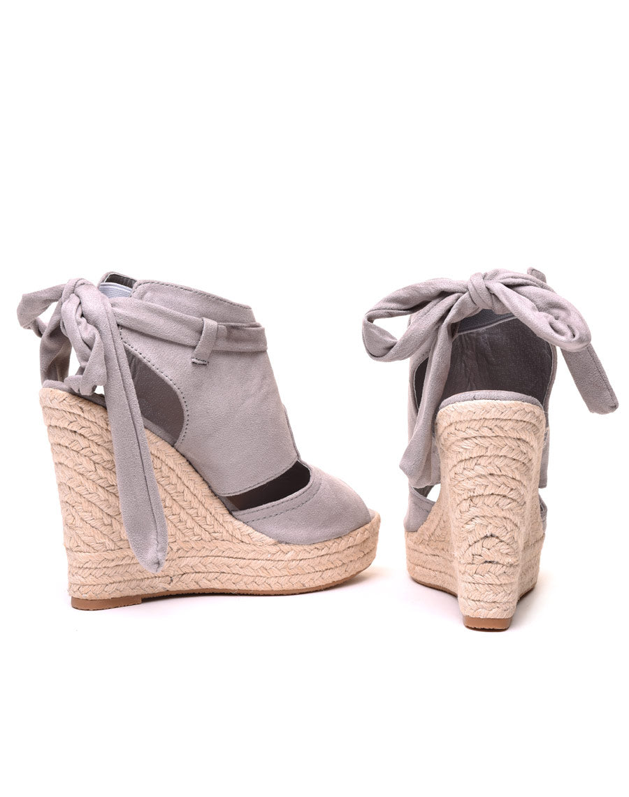 Compensées grises en suédine