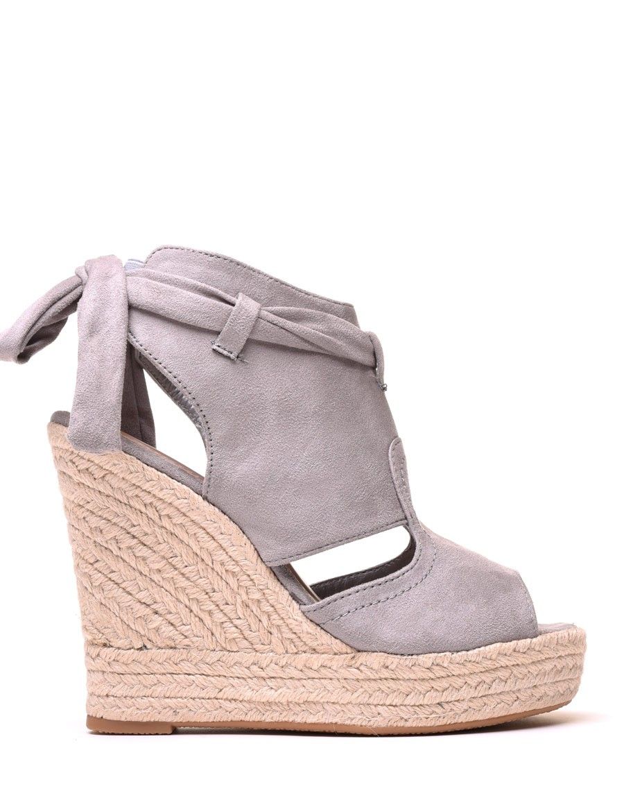 Compensées grises en suédine