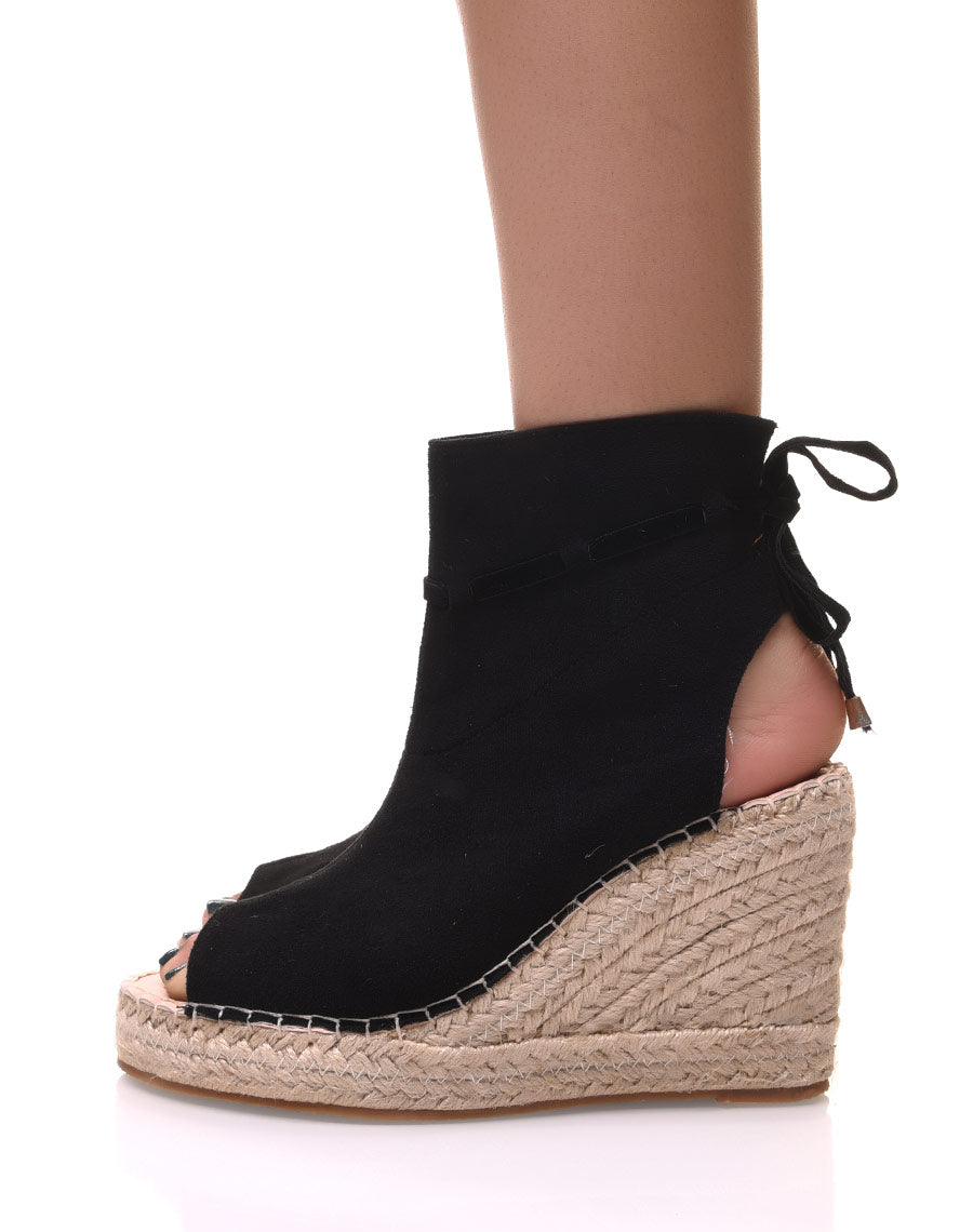 Compensées Noir en suédine