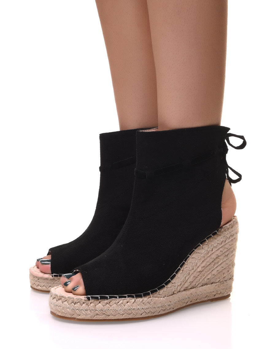 Compensées Noir en suédine