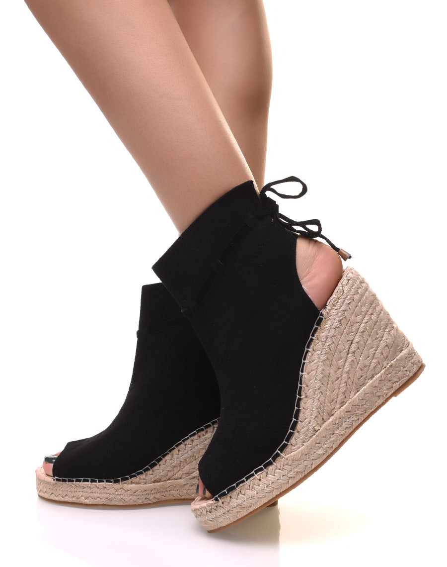 Compensées Noir en suédine