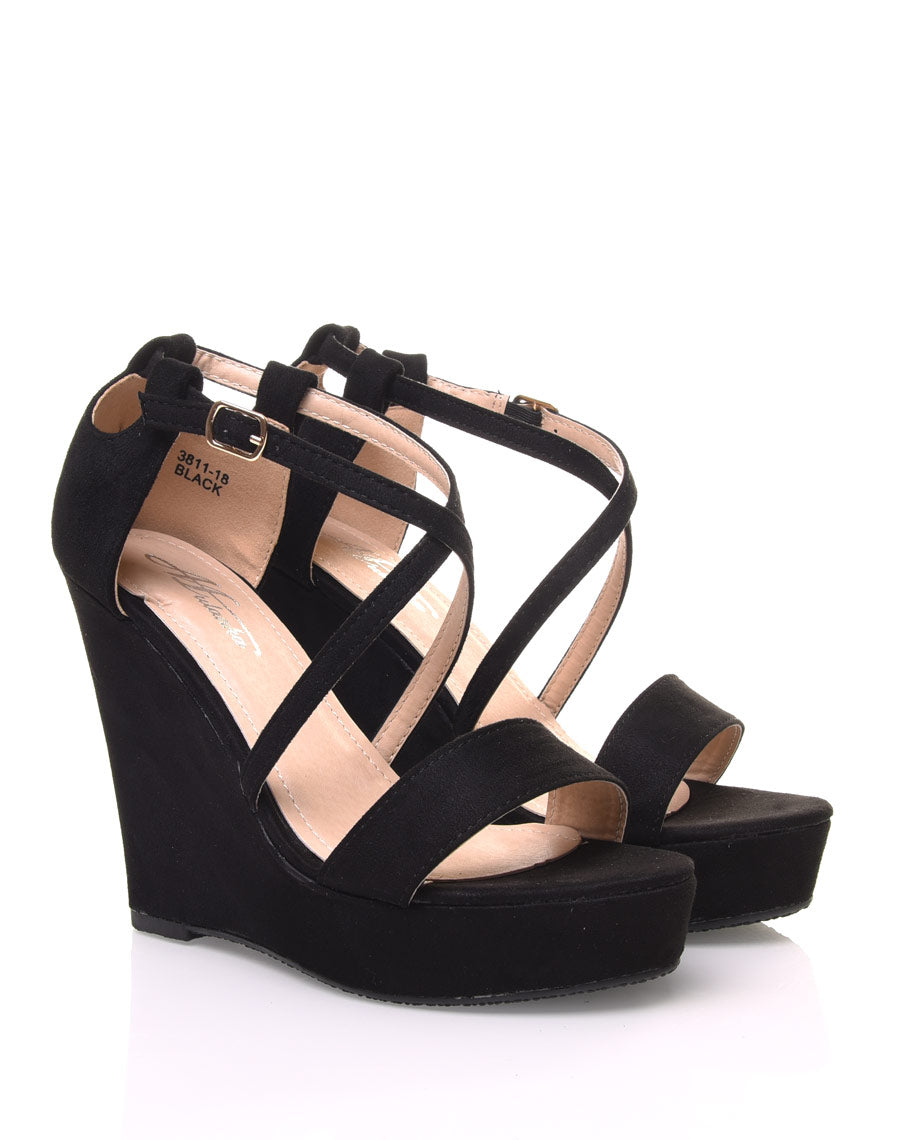 Compensées noir à lanière