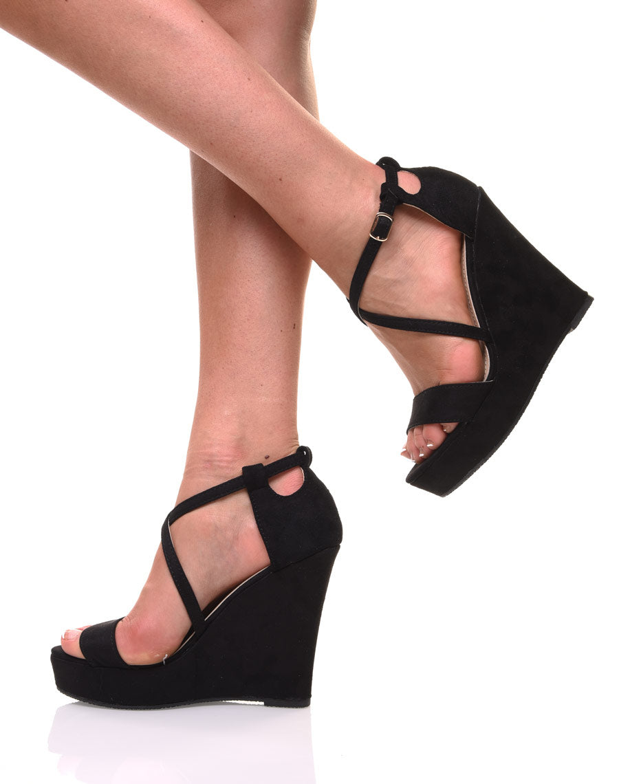 Compensées noir à lanière