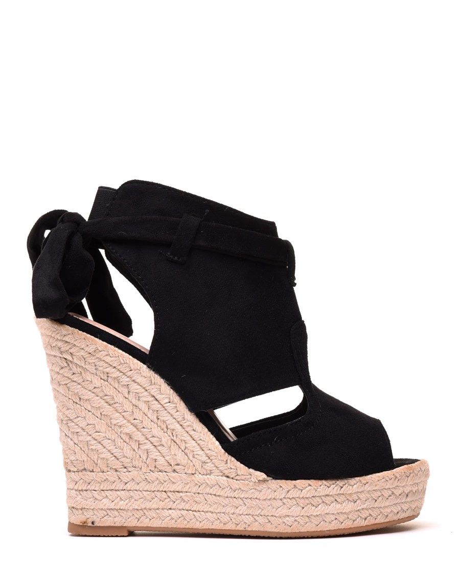 Compensées noires en suédine