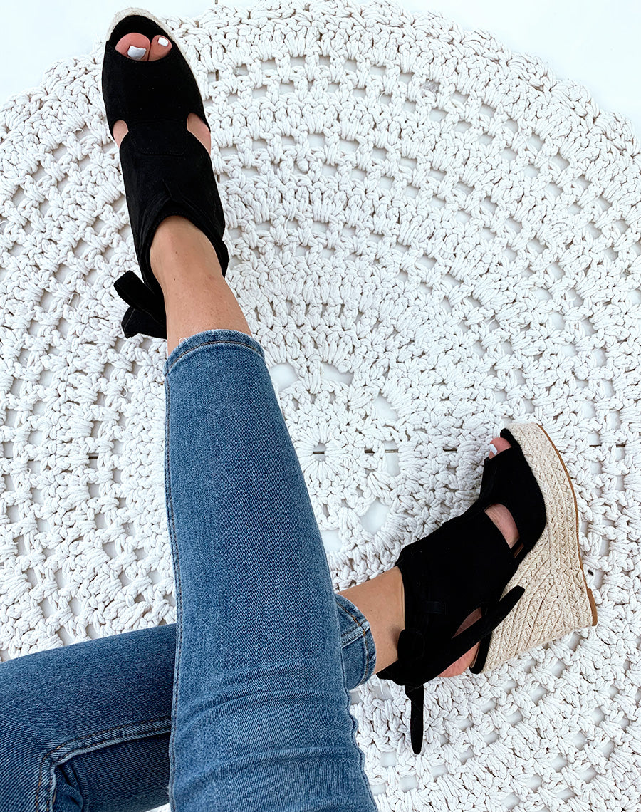 Compensées noires en suédine