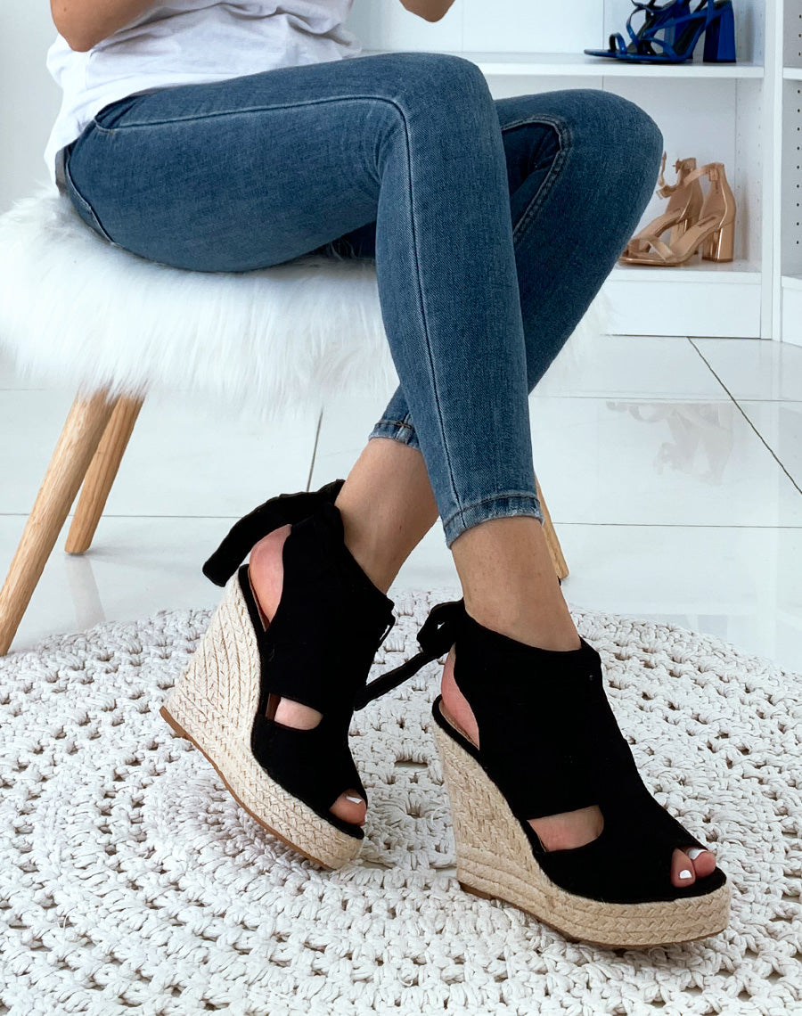 Compensées noires en suédine