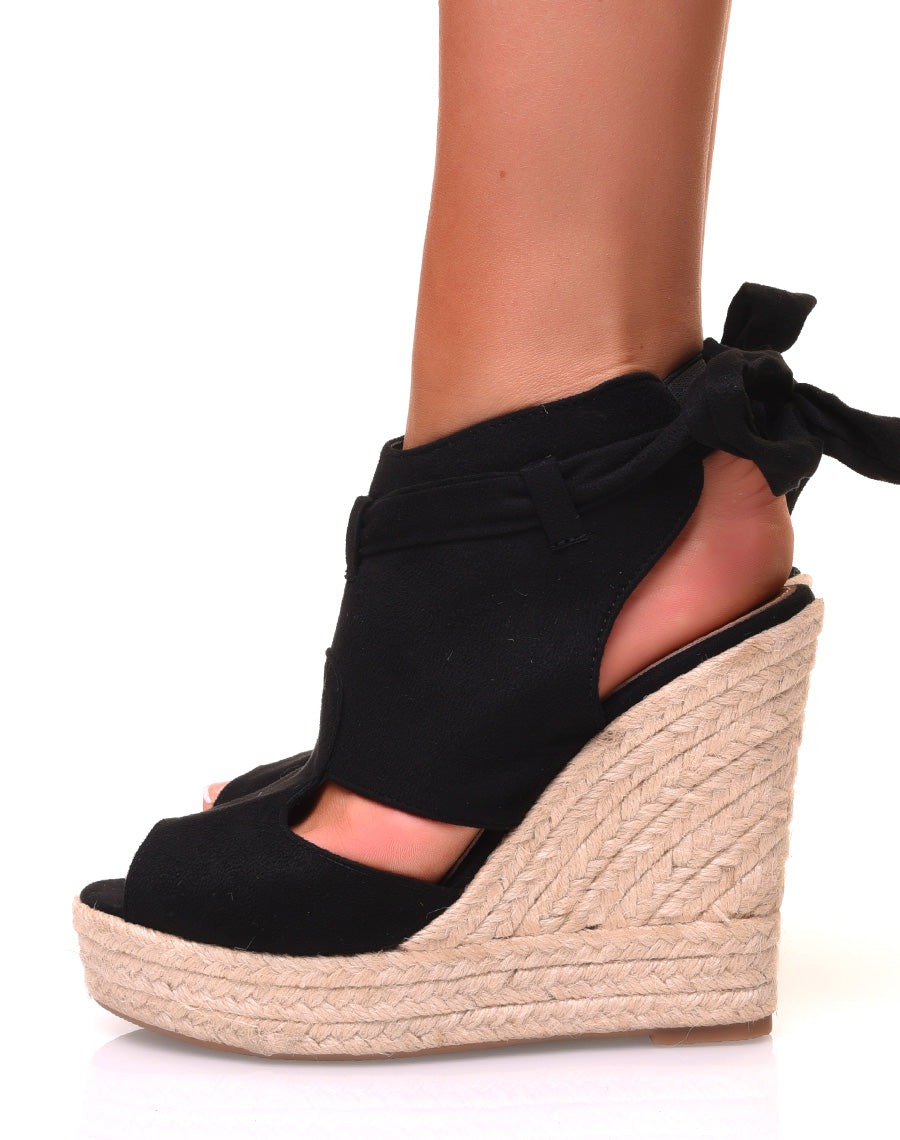 Compensées noires en suédine