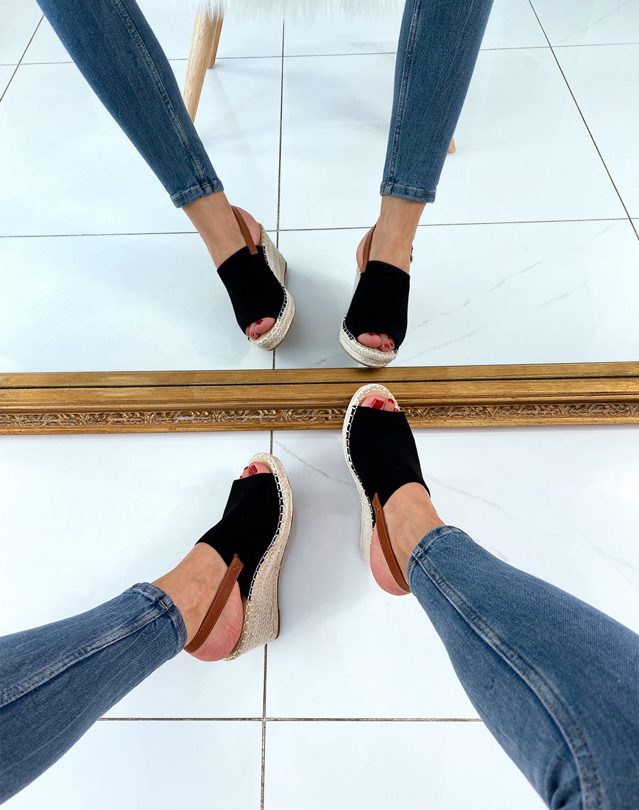 Compensées noires ouvertes