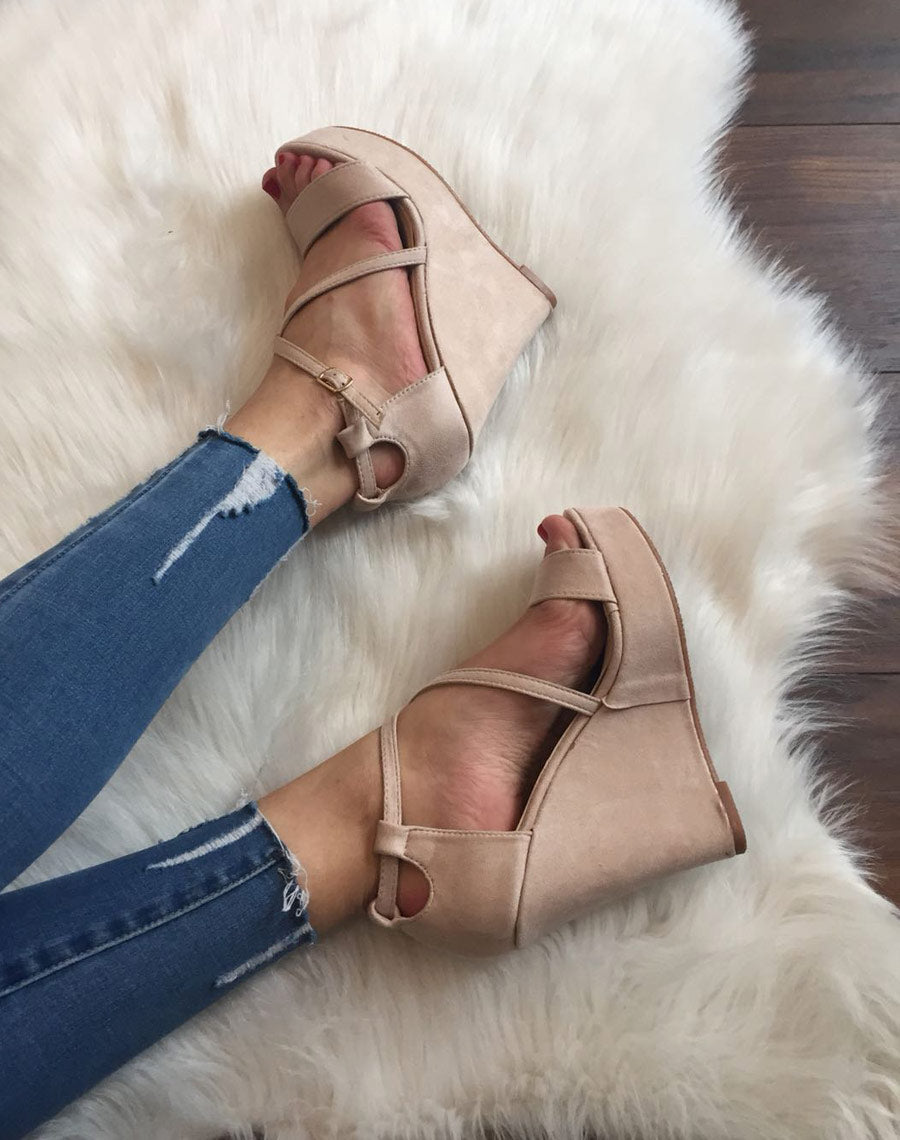 Compensées rose à lanière