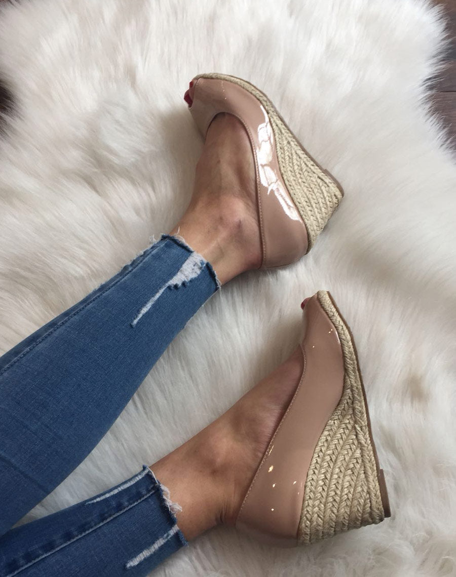 Compensées vernis beiges