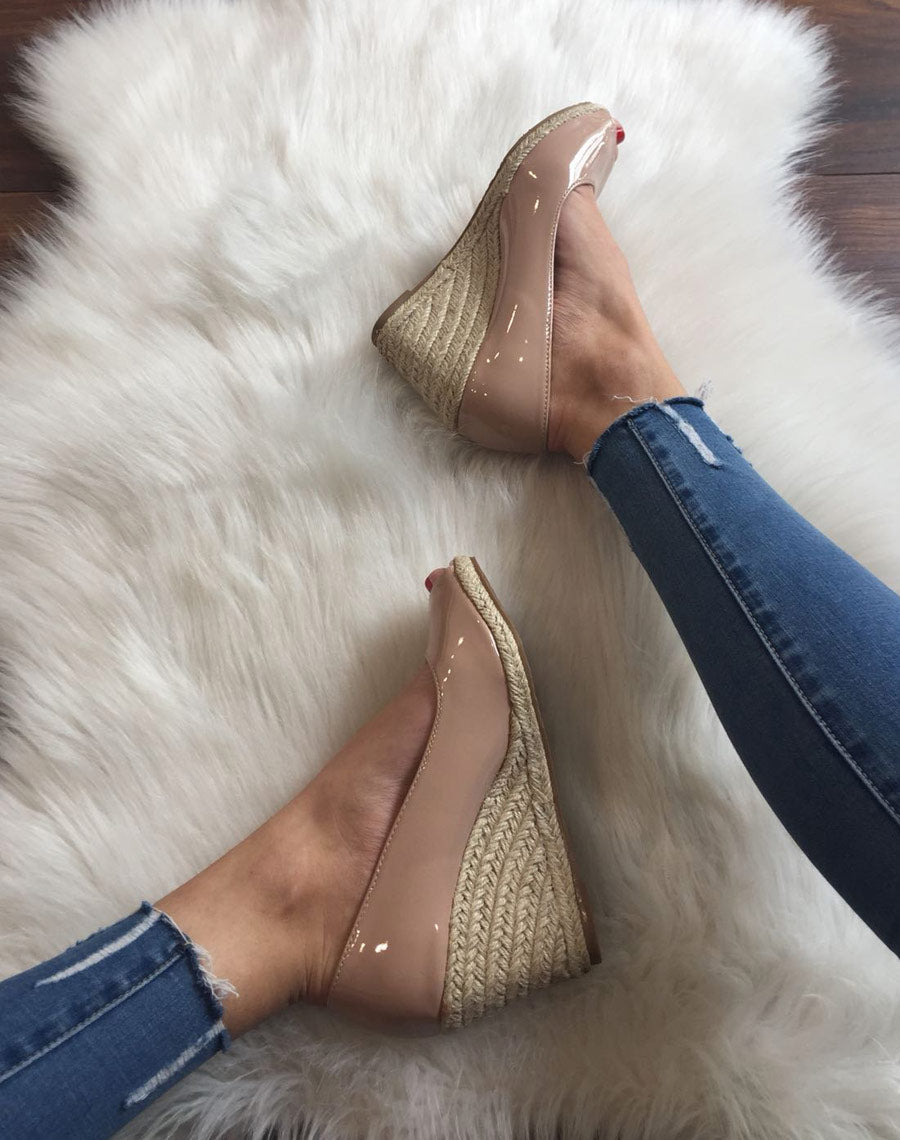 Compensées vernis beiges