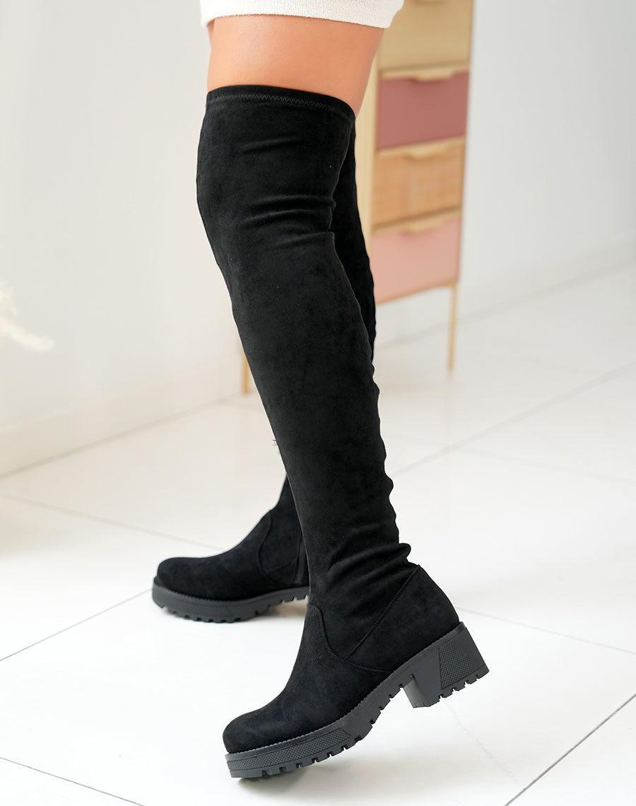 Cuissardes en suédines noires