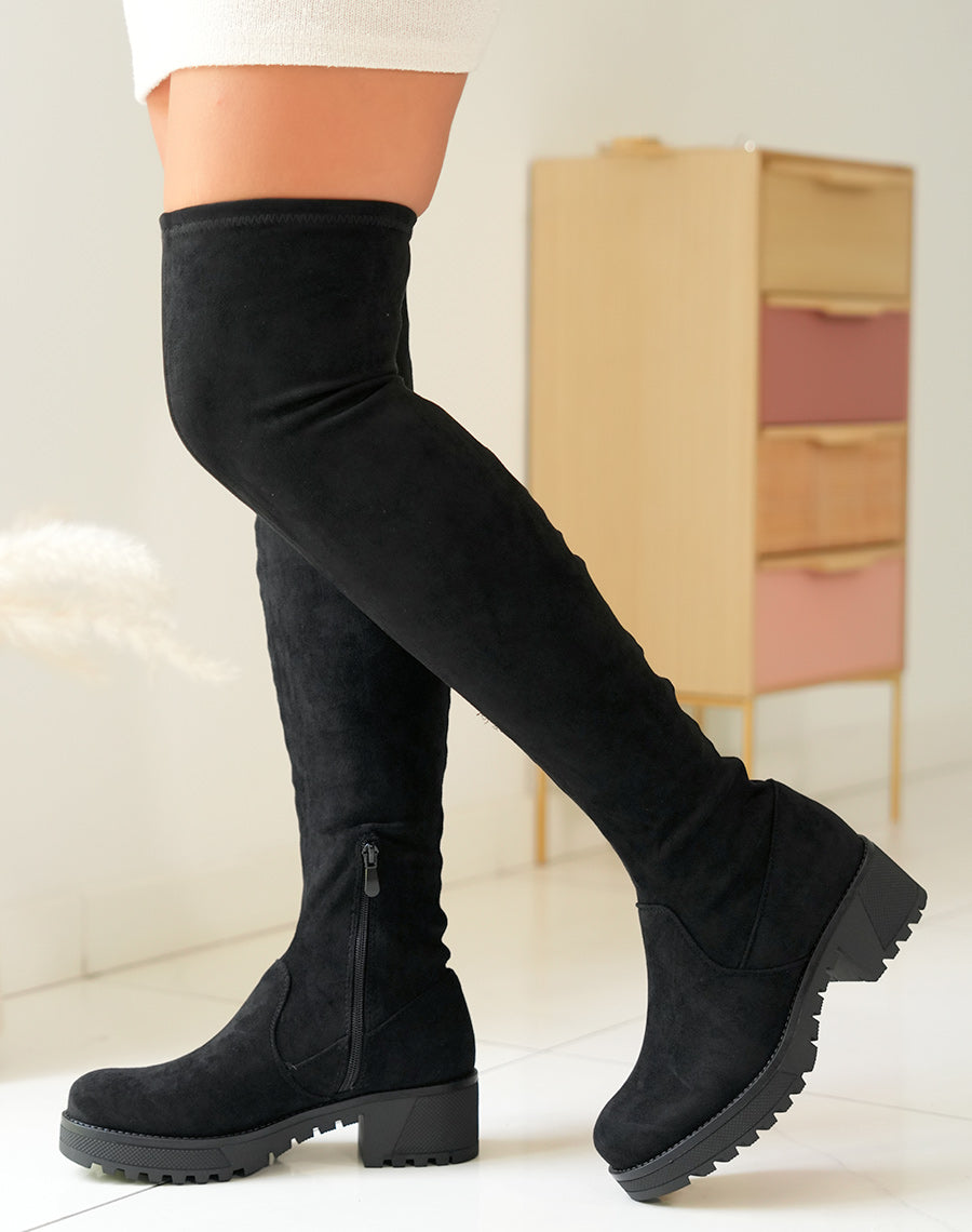 Cuissardes en suédines noires