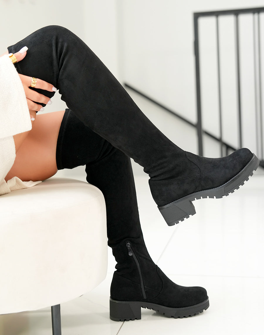 Cuissardes en suédines noires