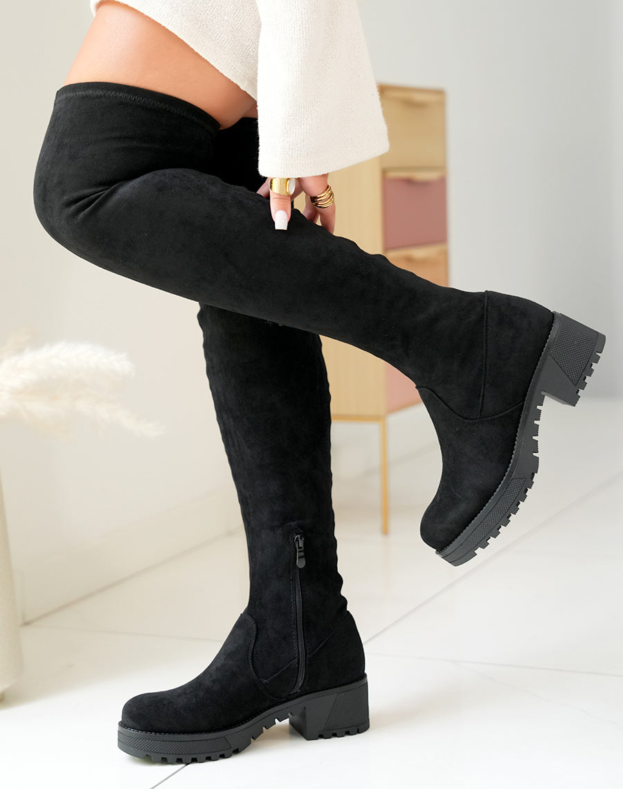 Cuissardes en suédines noires