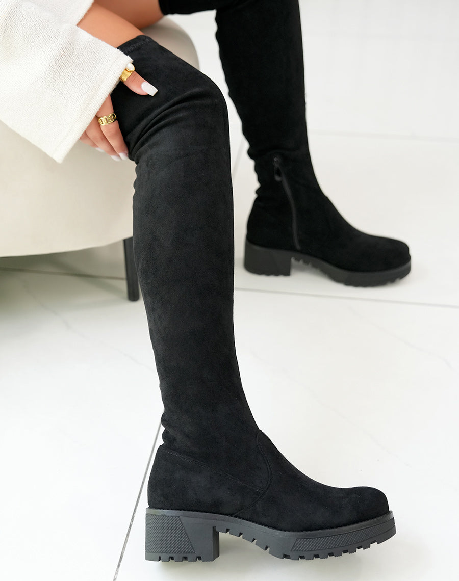 Cuissardes en suédines noires