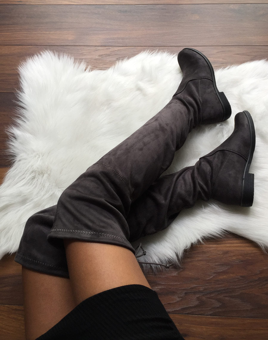 Cuissardes grises en suédine ajustables